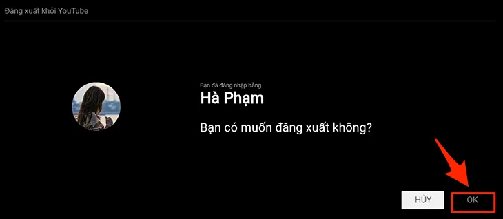 Xác nhận đắng xuất tài khoản Gmail