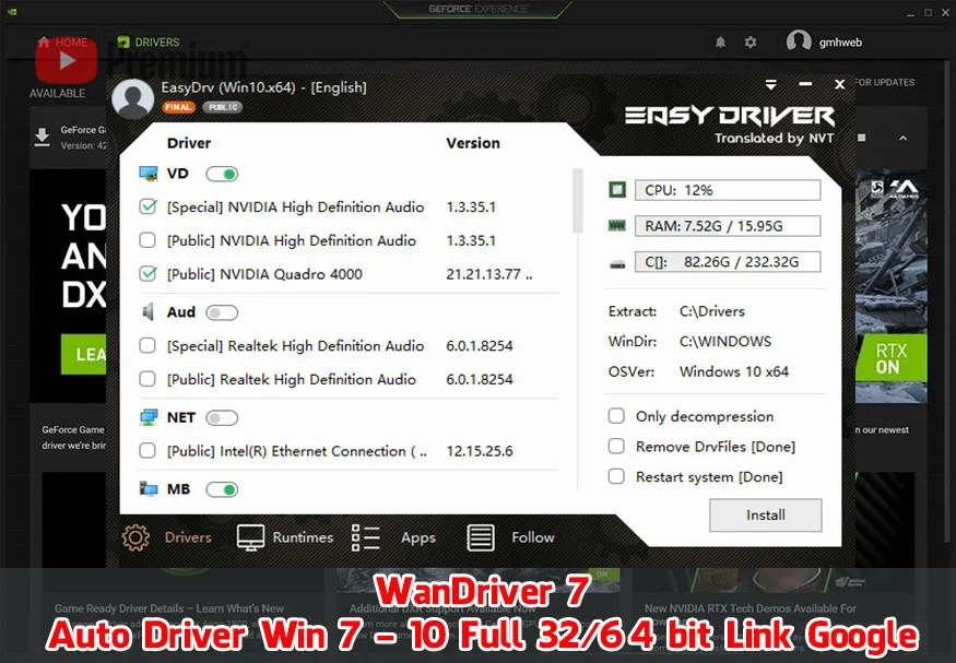 WanDriver - Easy DriverPacks Driver Win7 32/64bit