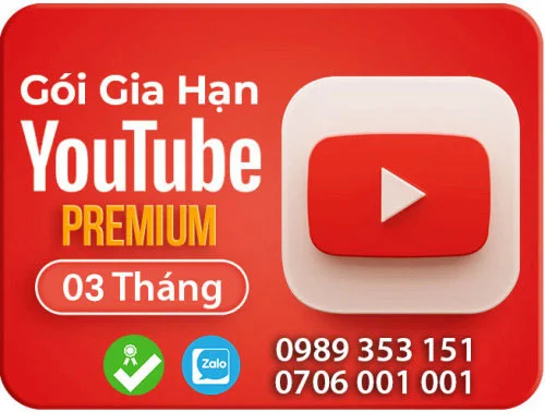 Gói Youtube Premium 03 Tháng